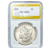1890 Morgan Silver Dollar PGA MS65
