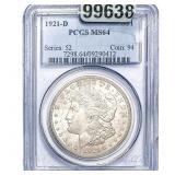 1921-D Morgan Silver Dollar PCGS MS64