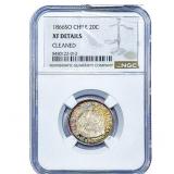 1866 Chile Silver 20 Cent NGC XF Details