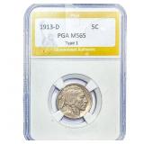 1913-D Buffalo Nickel PGA MS65 Type 1