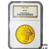 1852 $20 Gold Double Eagle NGC XF45