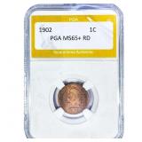 1902 Indian Head Cent PGA MS65+RD