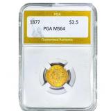 1877 $2.50 Gold Quarter Eagle PGA MS64