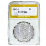 1880-O Morgan Silver Dollar PGA MS62