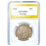 1936 Bay Bridge Half Dollar PGA MS67 Bay Bridge