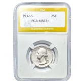 1932-S Washington Silver Quarter PGA MS63+
