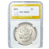 1891 Morgan Silver Dollar PGA MS63