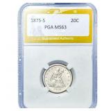 1875-S Twenty Cent Piece PGA MS63