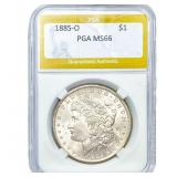 1885-O Morgan Silver Dollar PGA MS66