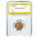 1935-S Wheat Cent PGA MS66RD