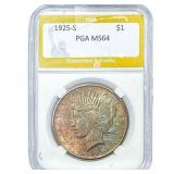 1925-S Silver Peace Dollar PGA MS64