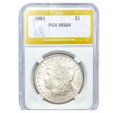 1881 Morgan Silver Dollar PGA MS64