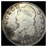 1821 Capped Bust Half Dollar LIGHTLY  CIRCULATED