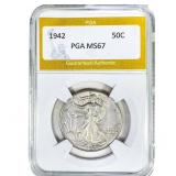 1942 Walking Liberty Half Dollar PGA MS67