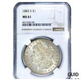1883-S Morgan Silver Dollar NGC MS61