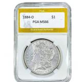 1884-O Morgan Silver Dollar PGA MS66
