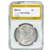 1885-O Morgan Silver Dollar PGA MS66