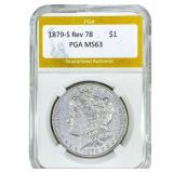 1879-S Rev 78 Morgan Silver Dollar PGA MS63