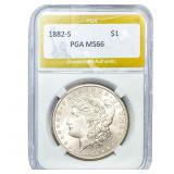 1882-S Morgan Silver Dollar PGA MS66