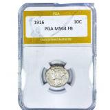 1916 Mercury Silver Dime PGA MS64FB