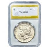 1921 Silver Peace Dollar PGA MS65