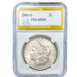 1882-O Morgan Silver Dollar PGA MS65