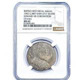 1902 Edward VII Silver Coronation Medal NGC MS62