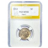 1913 Buffalo Nickel PGA MS66 Type 1