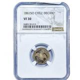 1861 Chile Silver Decimo NGC VF30