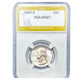1947-S Washington Silver Quarter PGA MS67