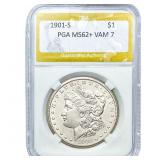 1901-S Morgan Silver Dollar PGA MS62+VAM 7