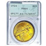 1924 $20 Gold Double Eagle PCGS MS64