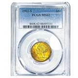 1902-S $5 Gold Half Eagle PCGS MS62