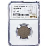1849 Chile Silver 2 Reales NGC VF Details