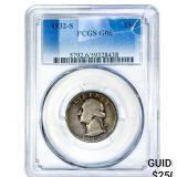 1932-S Washington Silver Quarter PCGS G06