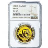 1988 Gold 100Y China Panda 1oz NGC MS67