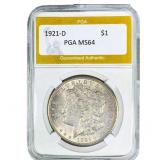 1921-D Morgan Silver Dollar PGA MS64