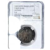 1645 France, Brittany Silver Jeton NGC G4