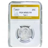 1917 Standing Liberty Quarter PGA MS65FH Type 1