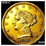 1858-C $2.50 Gold Quarter Eagle UNCIRCULATED