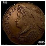 1786 Connecticut 1/2p MB Left, Miller 5.7 H-1 NEAR