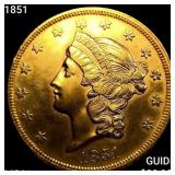 1851 $20 Gold Double Eagle UNCIRCULATED