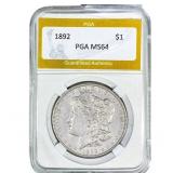 1892 Morgan Silver Dollar PGA MS64
