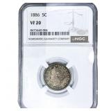1886 Liberty Victory Nickel NGC VF20