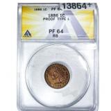 1886 Indian Head Cent ANACS PF64 RB Type 1
