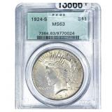 1924-S Silver Peace Dollar PCGS MS63