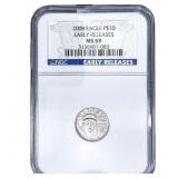 2008 $10 Platinum Eagle NGC MS69