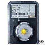 Egypt 1/200oz Gold King Tut Private Issue NGC MS7