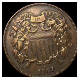 1869 Bronze Two-Cent Piece CHOICE AU
