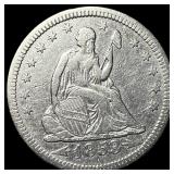 1853 Arrows Seated Liberty Quarter CLOSELY UNCIRCU